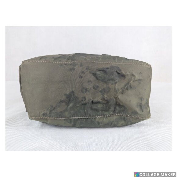 Share Authentic Longchamp Hobo Shoulder Bag Nylon/Leather Green Made in France - Picture 8 of 11